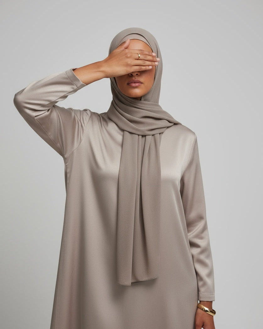 hijab modeste khimar modest fashion femme musulmane opaque taupe